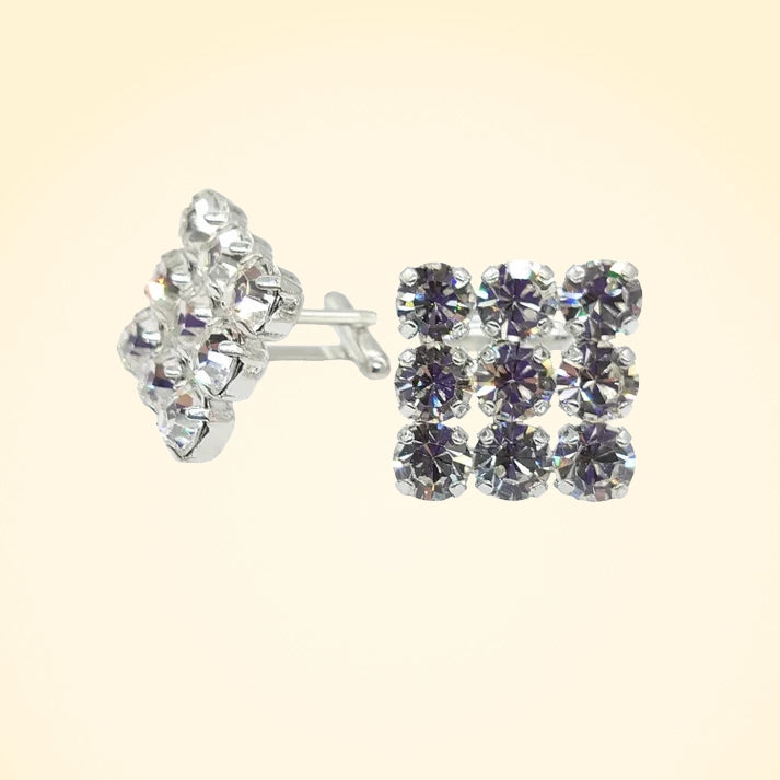 Swarovski Crystals Statement Square Cufflinks - TCG London