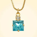 Small Swarovski Crystals Square Pendant With Gold Fittings - TCG London