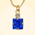 Small Swarovski Crystals Square Pendant With Gold Fittings - TCG London