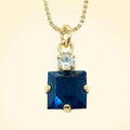 Small Swarovski Crystals Square Pendant With Gold Fittings - TCG London
