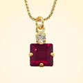 Small Swarovski Crystals Square Pendant With Gold Fittings - TCG London