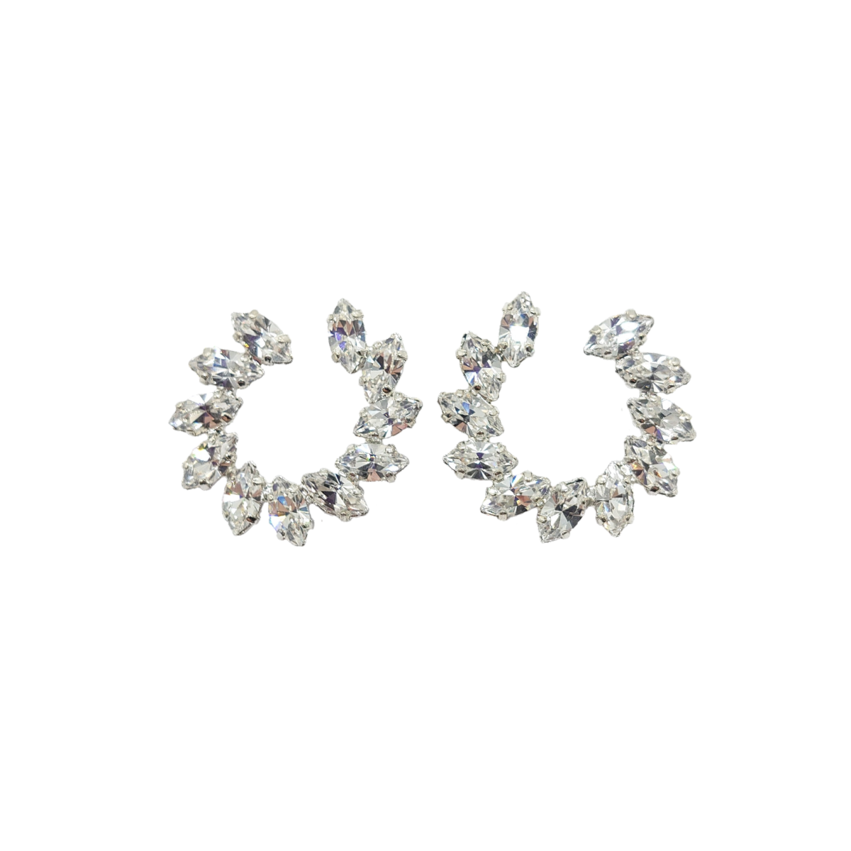 Swarovski Crystals Sunray Circle Earrings