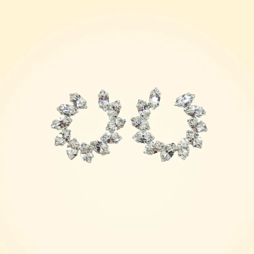 Swarovski Crystals Sunray Circle Earrings - TCG London