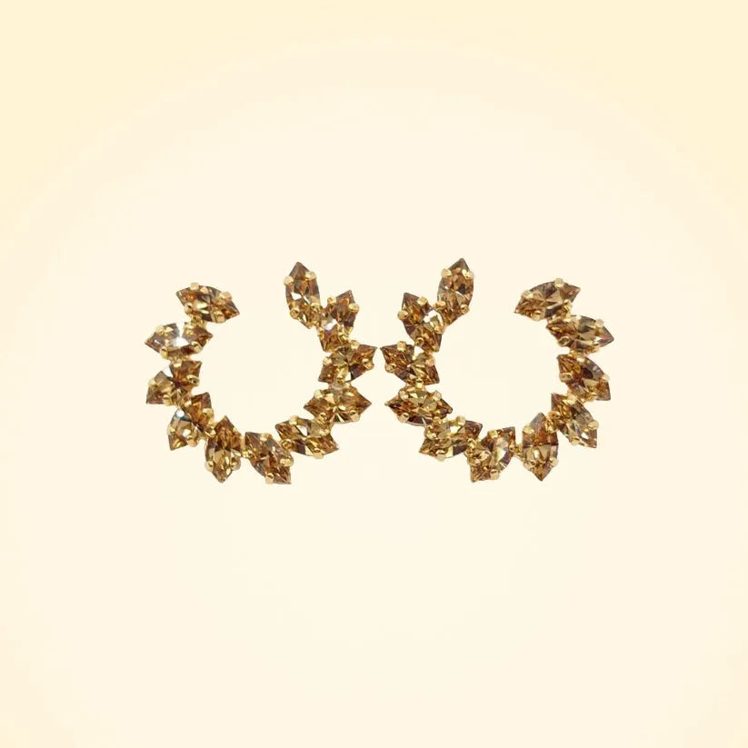 Swarovski Crystals Sunray Circle Earrings - TCG London