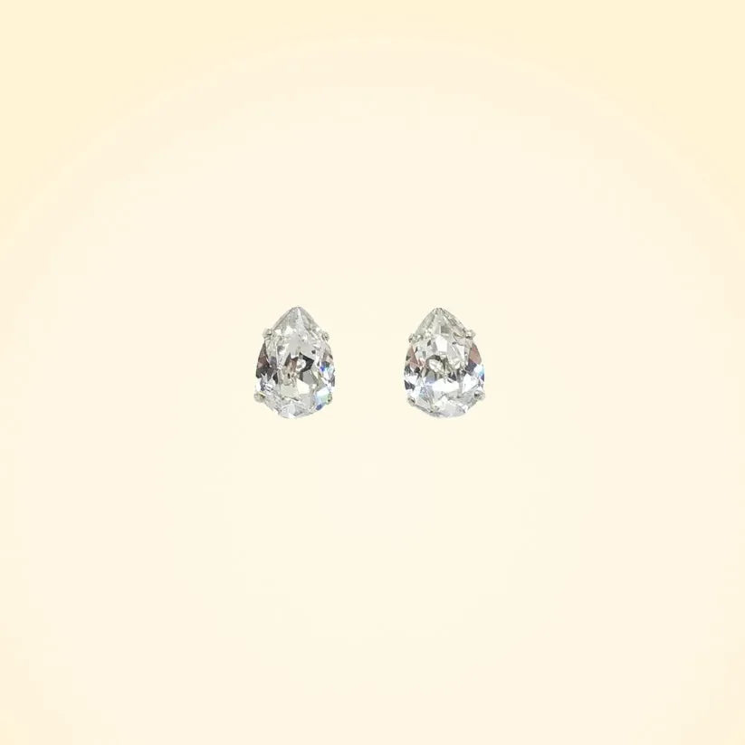 Swarovski Crystals Teardrop Stud Earrings - TCG London