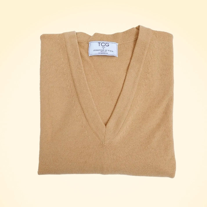 Loose Fit Cashmere V-Neck Long Tunic - TCG London