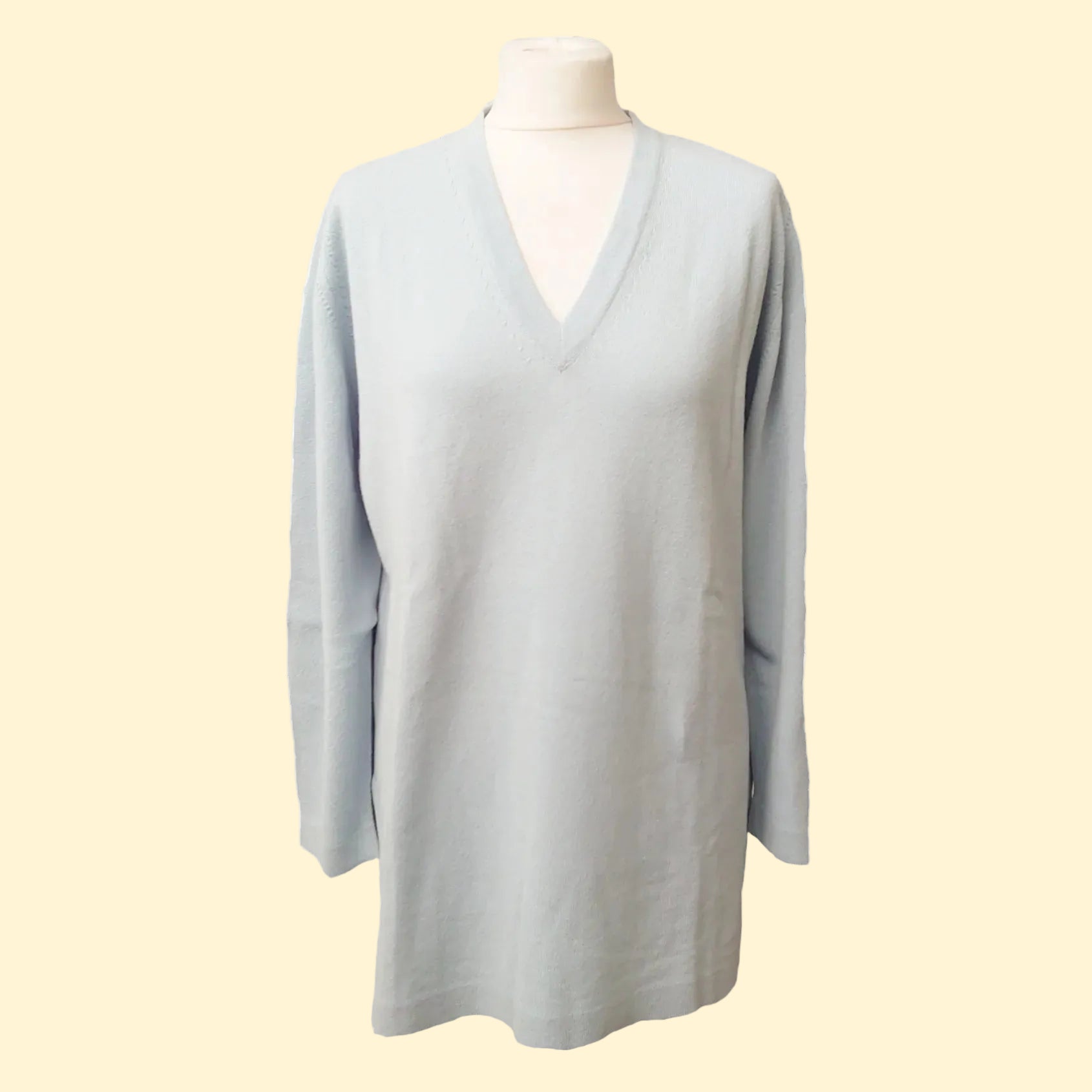 Loose Fit Cashmere V-Neck Long Tunic (Copy) - TCG London