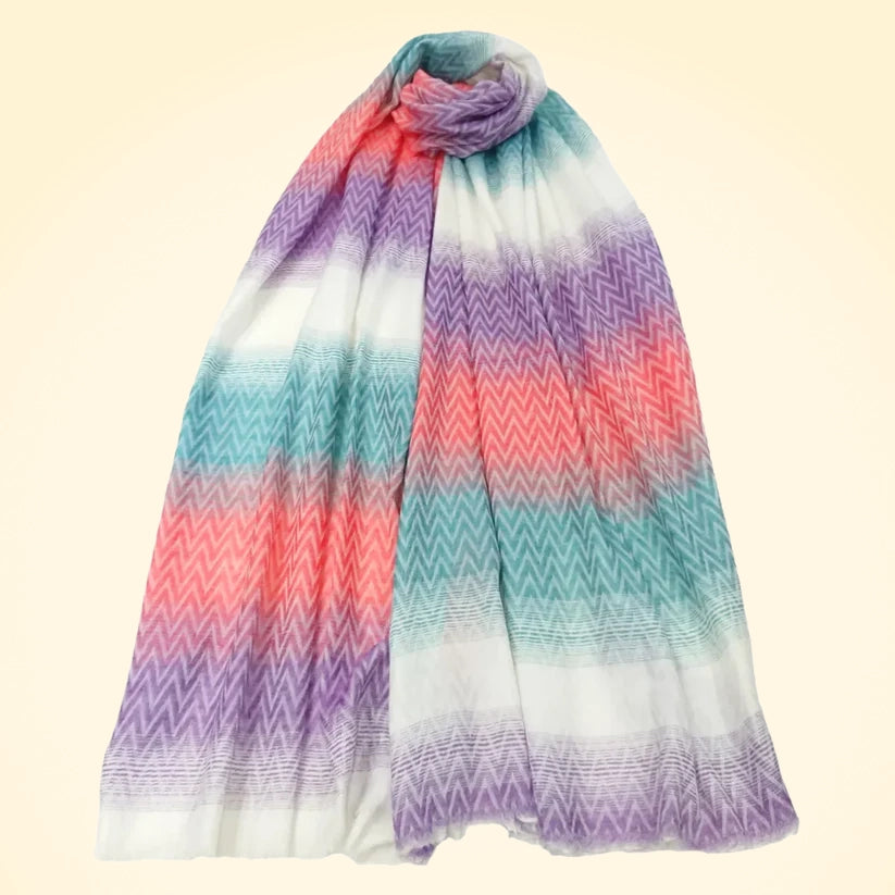 Large Fine Pashmina Stole with Patterned Design - TCG London