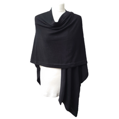 Lambswool And Silk Blend Cape - Black - TCG London