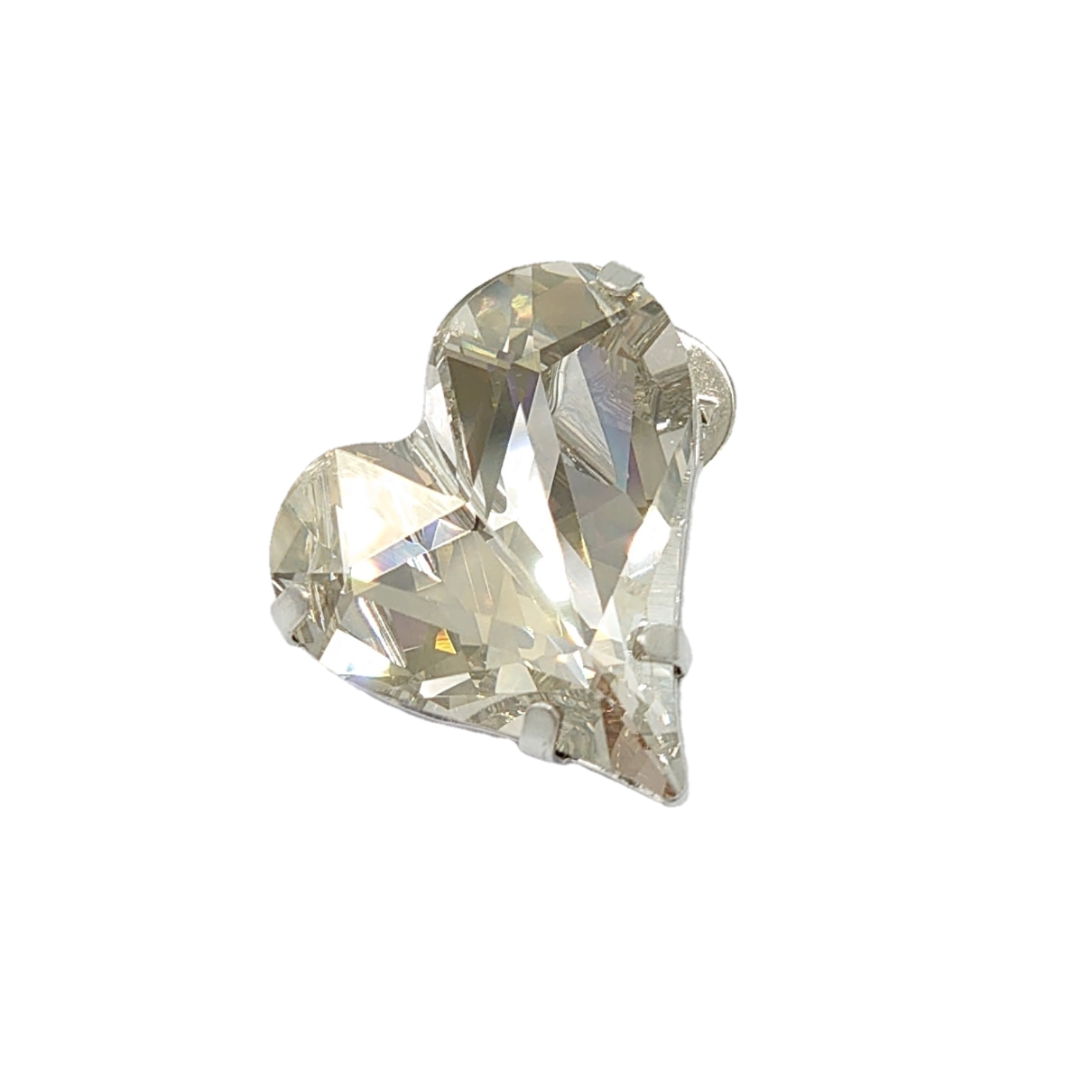 White Swarovski Crystals Heart Lapel Brooch - TCG London