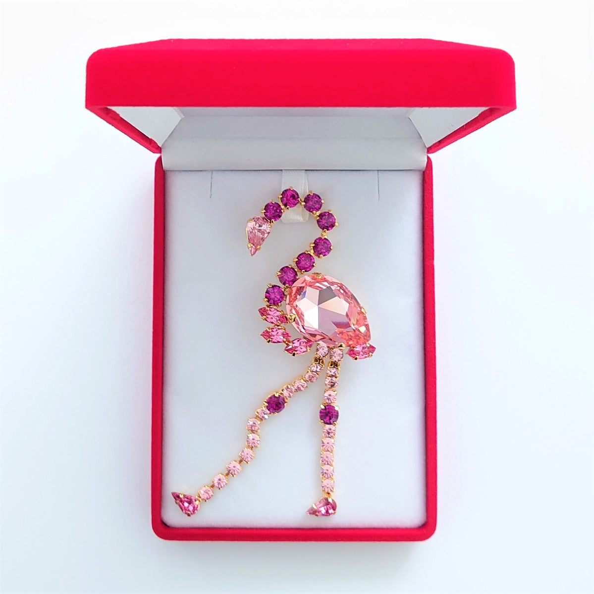 Swarovski Crystals Pink Flamingo Brooch - TCG London