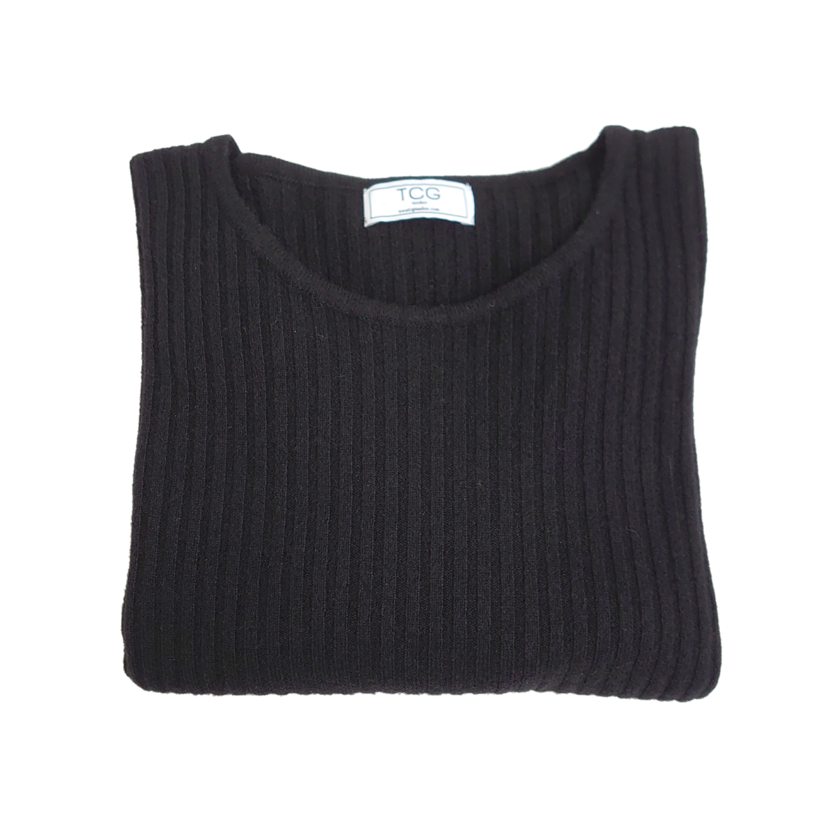 Cashmere Long Ribbed Round Neck Jumper