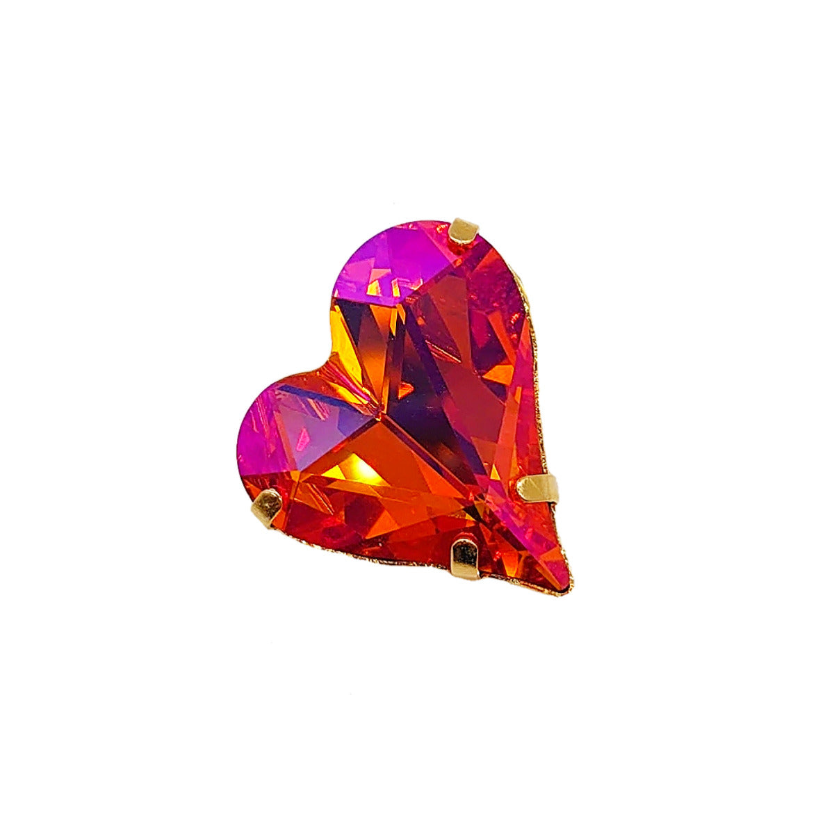 Red Swarovski Crystals Heart Lapel Brooch - TCG London